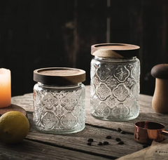Glass Storage Tanks Sealed Cans Wooden Lids