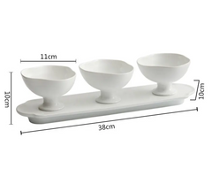 Ceramic Bowl Restaurant Irregular High Foot Bowl Dessert Bowls 