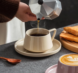 Retro Ceramic Mug Coffee Cup Latte Cup Tea Mug Milk Mug Creative Coffee Cup and Dish Set Household 220Ml Water Cups Oat Cups
