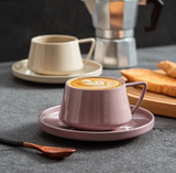 Retro Ceramic Mug Coffee Cup Latte Cup Tea Mug Milk Mug Creative Coffee Cup and Dish Set Household 220Ml Water Cups Oat Cups