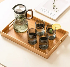 Walnut Wood Handle Glass Cold Water Kettle