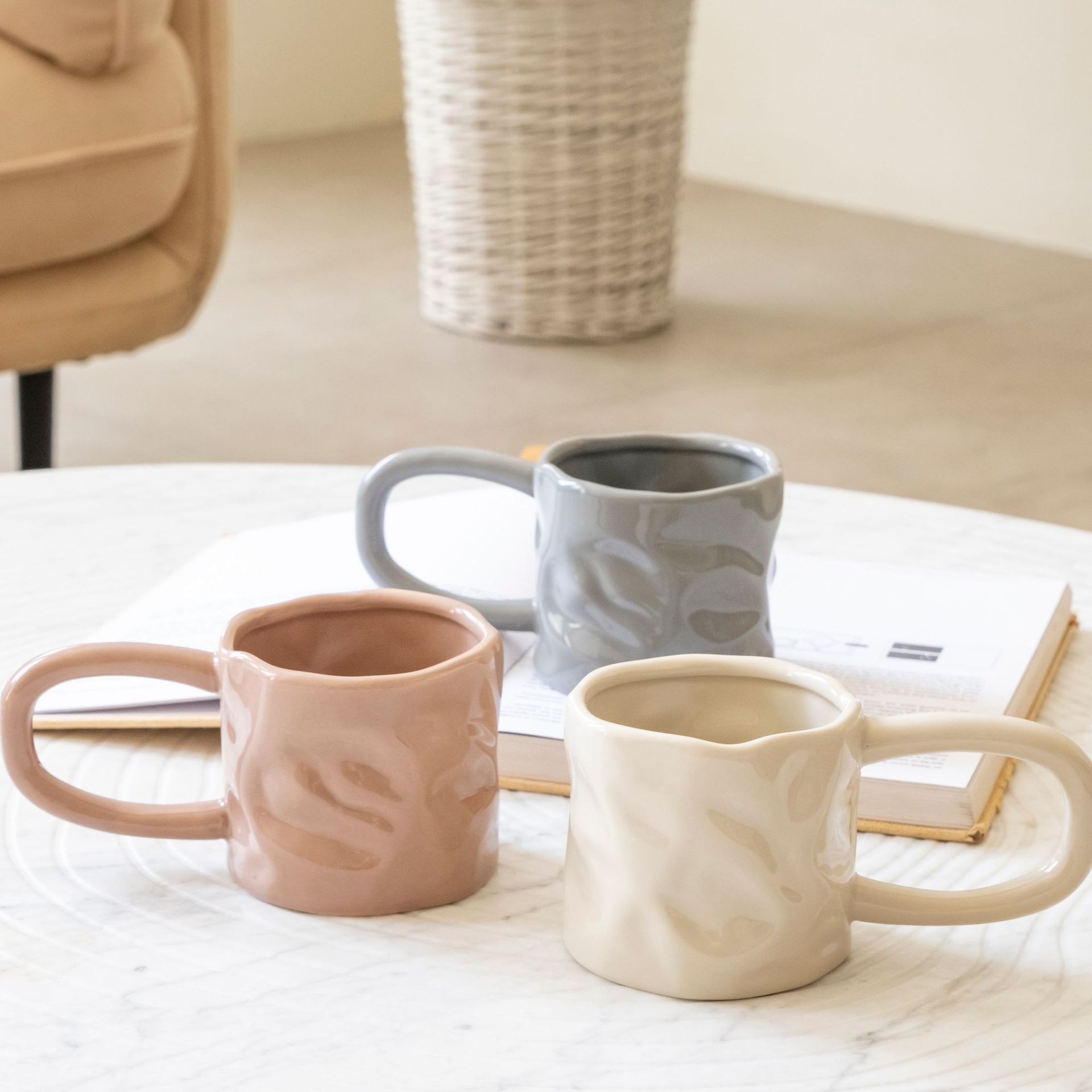 Solid Colour Ceramic Cup – Modern Porcelain Mug 400ml-NIMSY