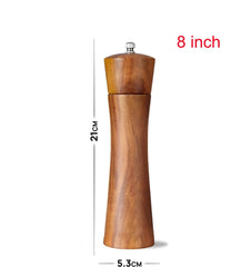 Acacia Wood Salt and Pepper Grinder – Adjustable Ceramic Spice Mill – Brown-NIMSY