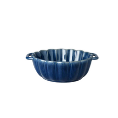 Nordic Ceramic Salad Bowl – Double Handle Petal Shape Bowl-NIMSY