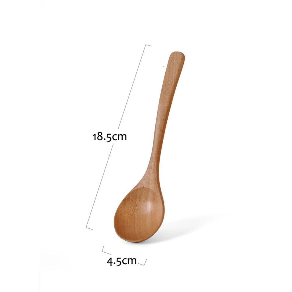 Wooden Spoon  Natural Cooking Utensils Handmade Home Tableware Cutlery for Kicthen