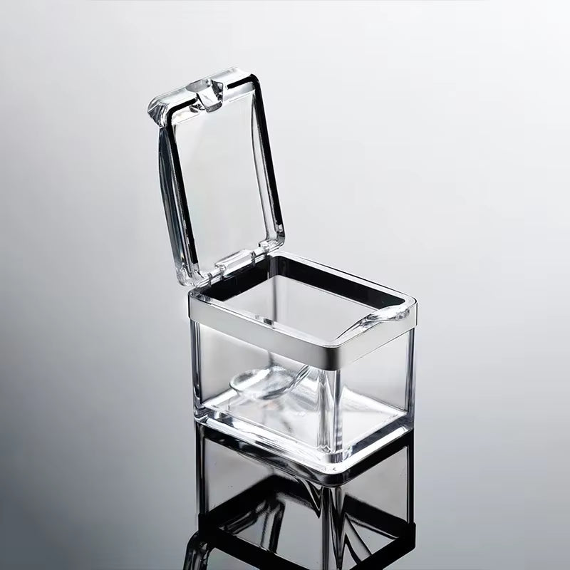 Clear Seasoning Box Set of 4 Crystal Seasoning Storage 