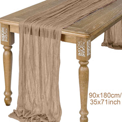 Semi-Sheer Gauze Table Runner Sage 