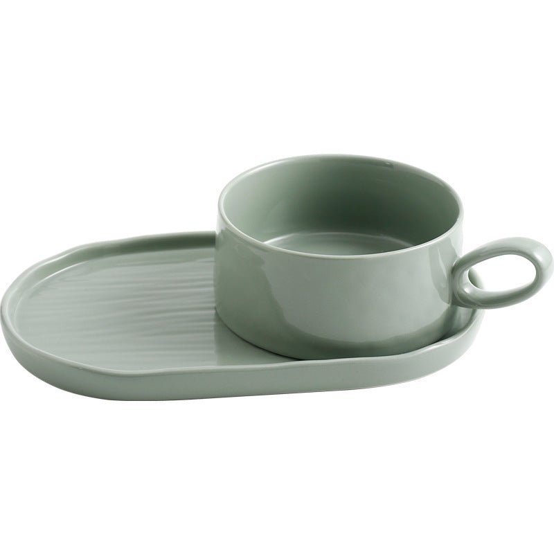 Porcelain Breakfast Cup and Plate Set – Nordic One Portion Dishware-NIMSY