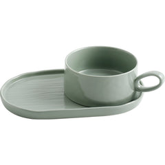Porcelain Breakfast Cup and Plate Set – Nordic One Portion Dishware-NIMSY