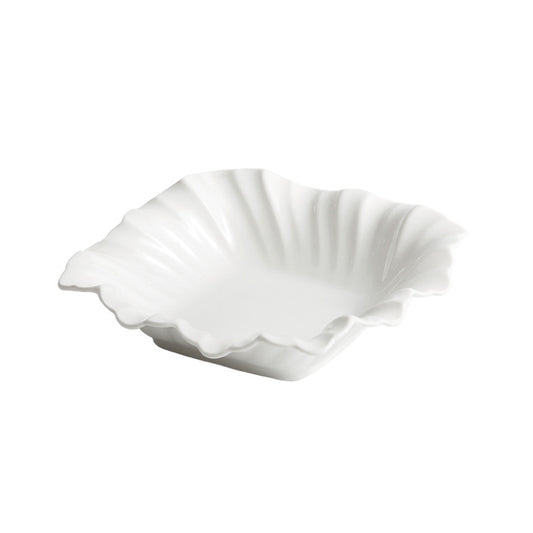 White Porcelain Square Leaf Bowl – Underglaze Serving Bowl-NIMSY