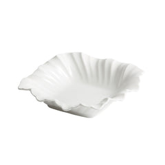 White Porcelain Square Leaf Bowl – Underglaze Serving Bowl-NIMSY