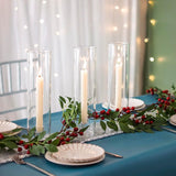 2 Glass Windproof Candle Holders, Romantic Light for Home Wedding Decoration