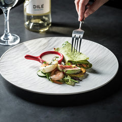 Bright White Ceramic Dinner Plate – Round Minimalist Plate-NIMSY
