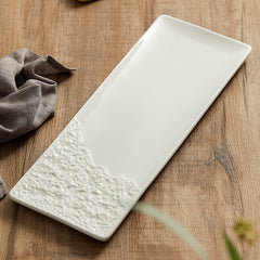 Rock Pattern Porcelain Rectangular Plate – Nordic Style Serving Plate-NIMSY