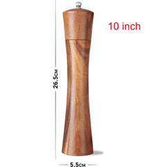 Acacia Wood Salt and Pepper Grinder – Adjustable Ceramic Spice Mill – Brown-NIMSY