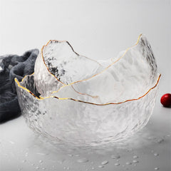 Textured Glass Bowl – Clear Serving Bowl-NIMSY