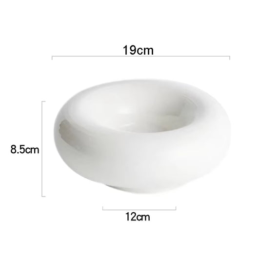 White Ceramic Round Soup Bowl – Wide Rim Serving Bowl – 8 Inch-NIMSY