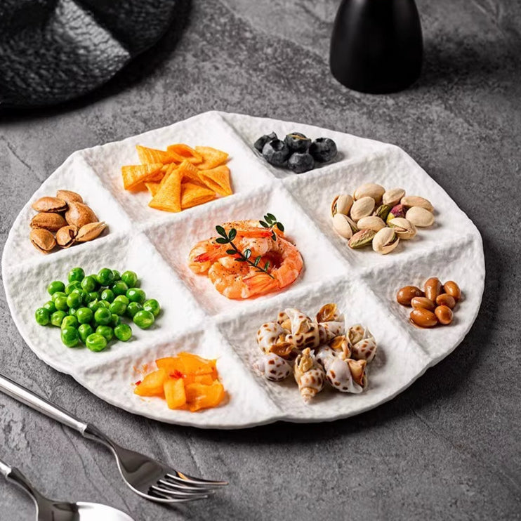 Stone Patterned Matte Ceramic Plate Dessert 