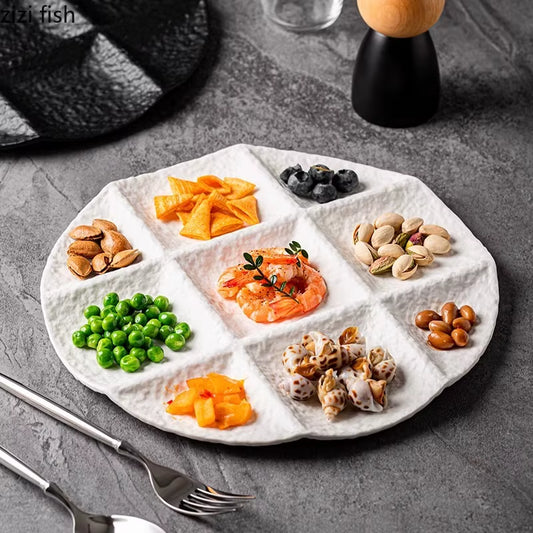 Stone Patterned Matte Ceramic Plate Dessert 