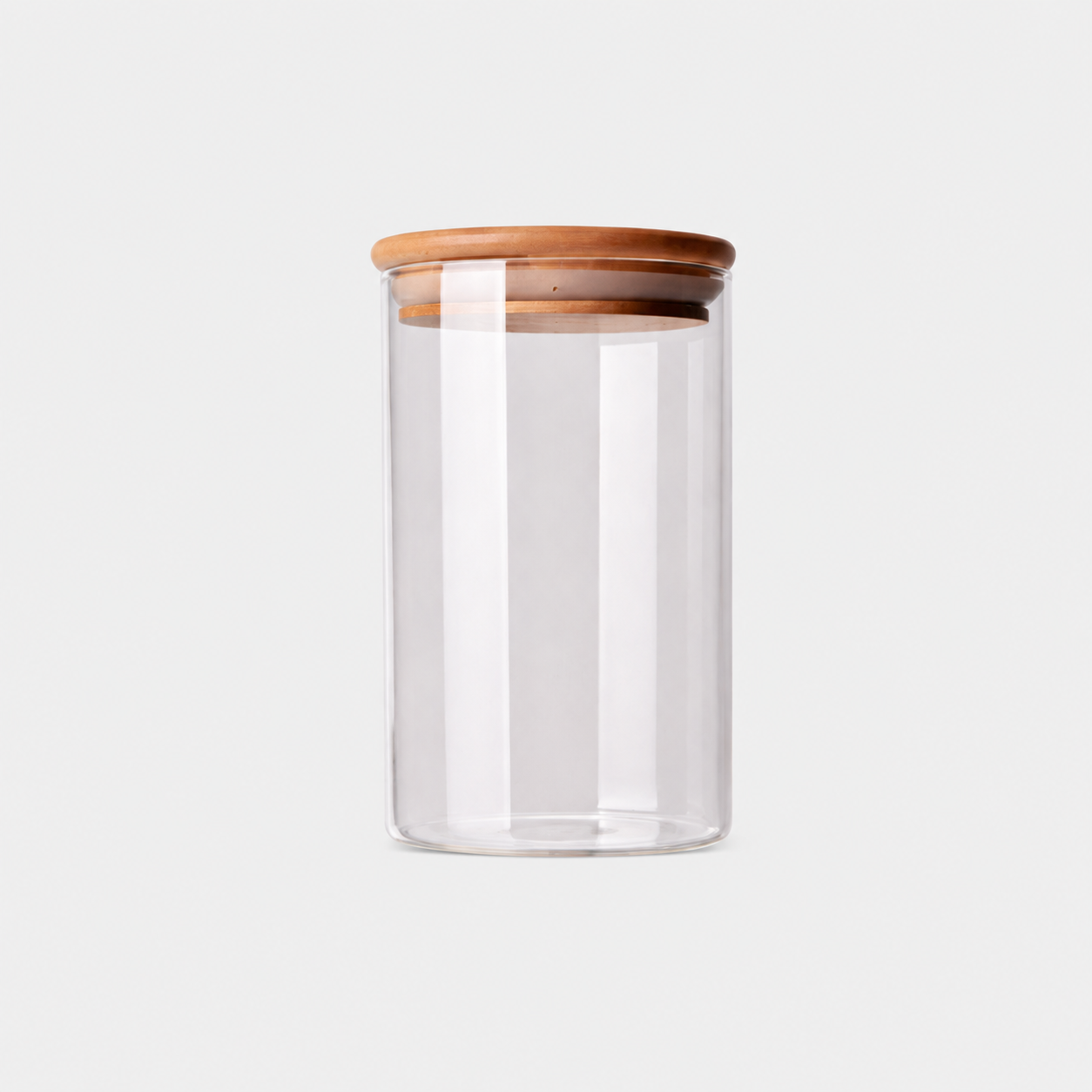 Borosilicate Glass Storage Jar with Bamboo Lid – Clear Kitchen Jar-NIMSY