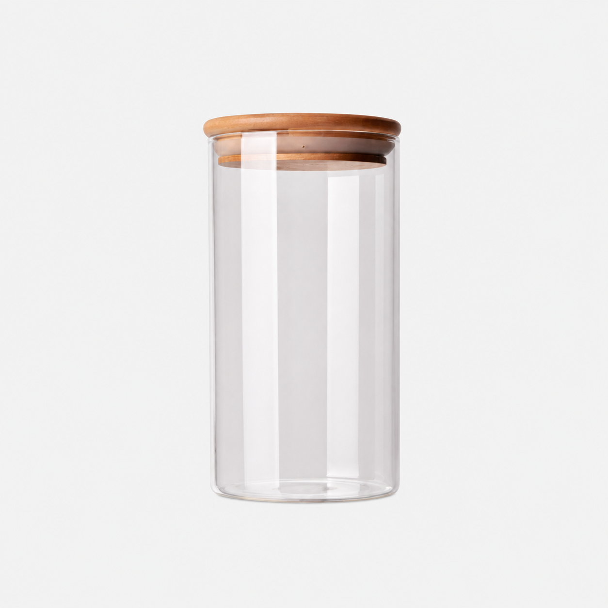 Borosilicate Glass Storage Jar with Bamboo Lid – Clear Kitchen Jar-NIMSY