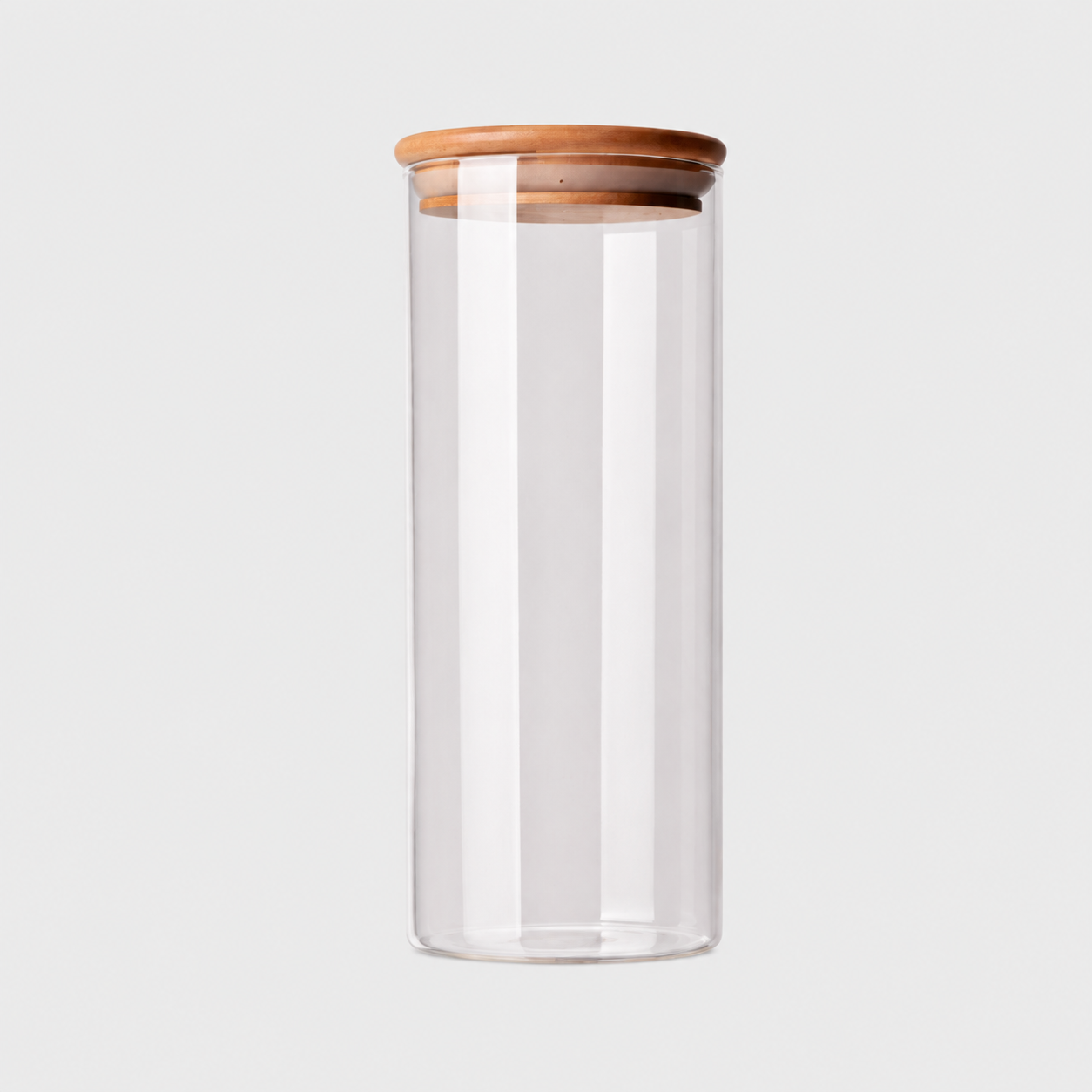 Borosilicate Glass Storage Jar with Bamboo Lid – Clear Kitchen Jar-NIMSY