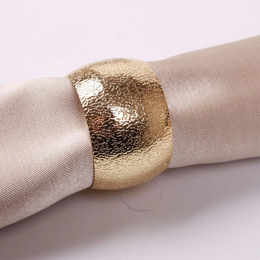 4 Pcs Metal Napkin Rings – Matte Gold Table Decor Rings-NIMSY