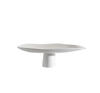 White Ceramic High-Leg Fruit Plate – Raised Serving Platter-NIMSY