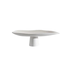 White Ceramic High-Leg Fruit Plate – Raised Serving Platter-NIMSY