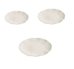 Beige Irregular Ceramic Steak Plate – Textured Dinner Plate-NIMSY