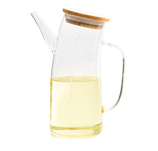 Glass Oil Dispenser Bottle – Transparent Oil & Vinegar Pourer-NIMSY