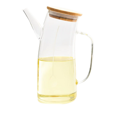 Glass Oil Dispenser Bottle – Transparent Oil & Vinegar Pourer-NIMSY
