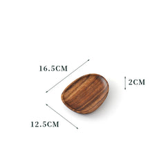Wooden Bamboo Serving Tray – Irregular Oval Brown Tray-NIMSY