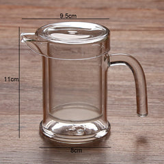 Double Layer Glass Tea and Coffee Kettle – 350ml Transparent Beverage Server-NIMSY
