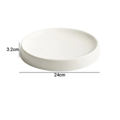 White Ceramic Round Dinner Plate – Snack & Dessert Plate-NIMSY