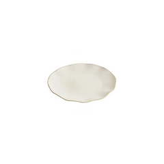 Beige Irregular Ceramic Steak Plate – Textured Dinner Plate-NIMSY