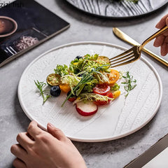 Creative Irregular Texture Ceramic Flat Plate