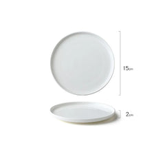 White Ceramic Round Dinner Plate – Specialty Cuisine Plate-NIMSY
