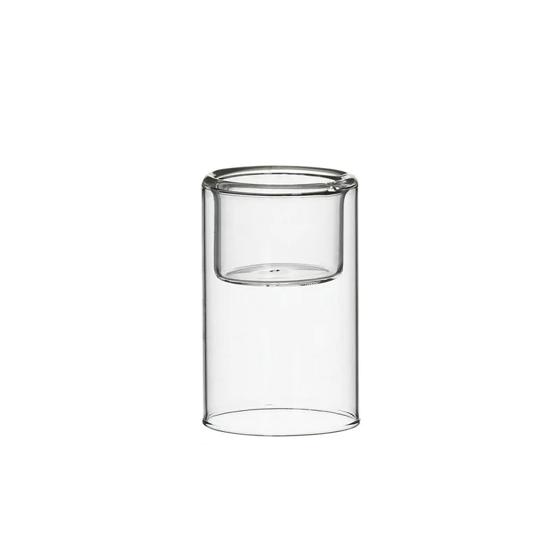 Clear Glass Candle Holder – Countertop Decorative Candle Holder-NIMSY