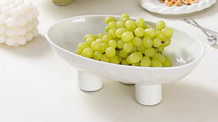 Solid Color Creative Ceramic High Legged Fruit Tray 