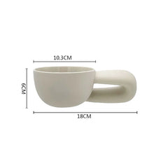 Simple Ceramic Mug Creative ,Big Handle Coffee Mug Office Afternoon 