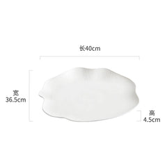 White Irregular Ceramic Salad Plate – Textured Dinner Plate-NIMSY