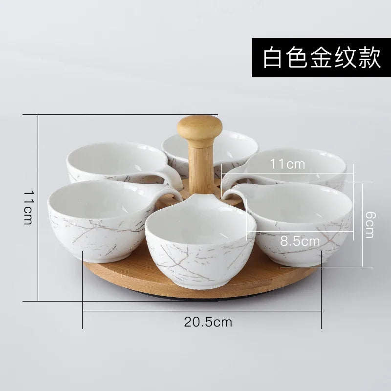 Creative Pattern Ceramic Split Snack Platter