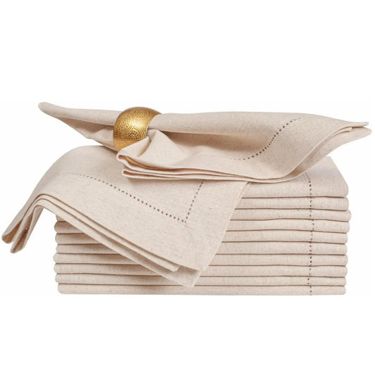 Set of 6 Linen Cloth Napkins – Hemstitched Table Napkins-NIMSY