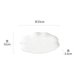 White Irregular Ceramic Salad Plate – Textured Dinner Plate-NIMSY