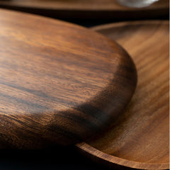 Wooden Bamboo Serving Tray – Irregular Oval Brown Tray-NIMSY