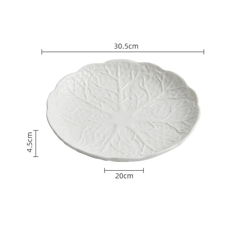 Creative Cabbage Texture Plate Ceramic Salad Plate 