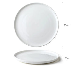 White Ceramic Round Dinner Plate – Specialty Cuisine Plate-NIMSY