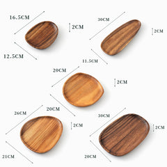Wooden Bamboo Serving Tray – Irregular Oval Brown Tray-NIMSY