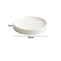 White Ceramic Round Dinner Plate – Snack & Dessert Plate-NIMSY